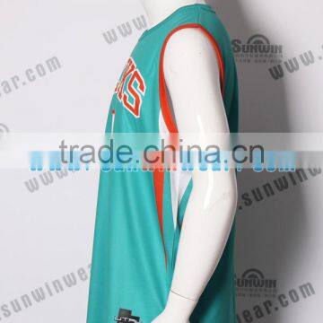 100% Polyester Custom Double Mesh Wholesale Reversible Basketball Jerseys / Uniform photo-2