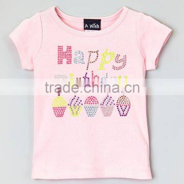 New Pink Girl T Shirts With Letters Cute Fancy Girls Tee Fancy Kids Clothes GT90423-20