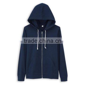 Light Jersey Cotton Fashion Zip up Blank Hoodie Sweatshirt photo-3