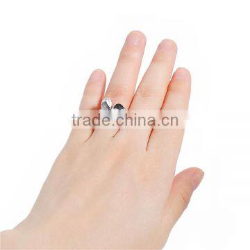 Copper Unadjustable Rings Silver Tone Leaf photo-3