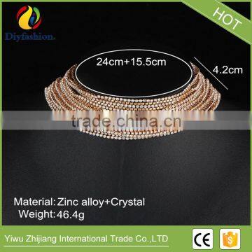 Multiple Layers Rhinestone Crystal Choker Necklace for Women New Fashion Jewelry photo-3