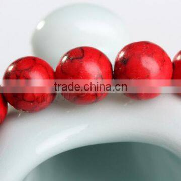 New Red Color Hot Sale Natural Turquoise Beads Jewelry With Round and Different Size photo-3