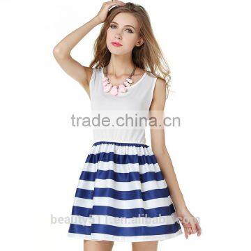 summer women clothes balloon style sexy dresses woman ball gown cotton fashion stripe party dress SD71