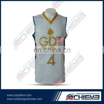 custom sublimation printed men's basketball shirt/basketbal tops