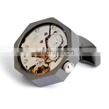 Exquisite Watch Movement Gear Gun Black Men Shirt Fashion Cuff Link photo-5