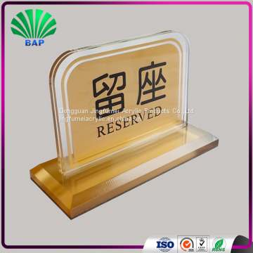 Cheap Restaurant Waiting Card Holder Indoor Display Racks Acrylic Reserved Table Sign