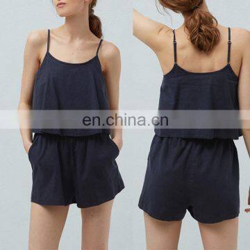 Bulk wholesale clothing manufacturer black romper womens playsuit