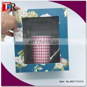 custom your own printing paper mug gift box mug packaging box with pvc window