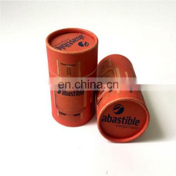 Manufacturer wholesale luxury carboard paper orange printed hat round box for tea tube packaging Box with Roll