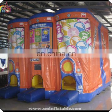 Exciting inflatable slide, inflatable game machine slide, inflatable slide with three exit for sale