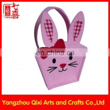 Rabbit shape animal embroidery handbag handmade felt bag