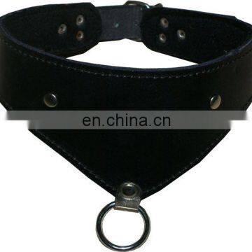 HMB-585A LEATHER DOG COLLAR COSTUME V STYLE COLLARS