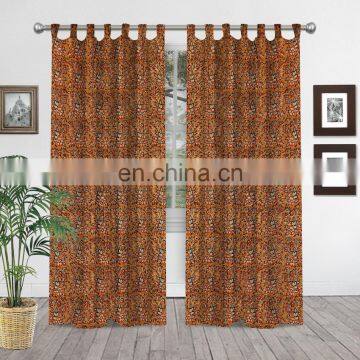 Indian Hand Block Printed Curtains 100% Cotton Home Decor Window Curtains Balcony Tapestry Curtains