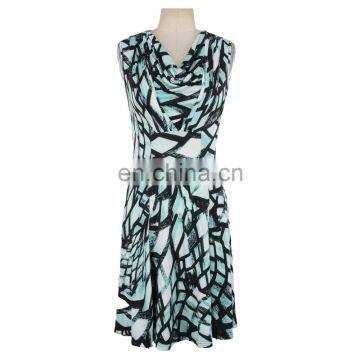 Abstract Print Milky FDY Fabric Old Women Dress Women Wear photo-3