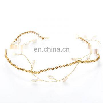 Amelie Simple Design Cheap Rhinestone Chain Pearls Decoration Wedding Bridal Hair Vine Christening Headbands Baby's Breath Vine photo-5