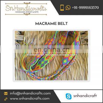 New Arrival Multicolor Handmade Macrame Belt at Export Price