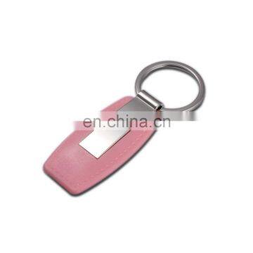 new design metal leather Pink keychain wholesale