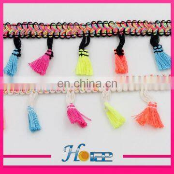 4.5cm Width Colorful Tassel Fringe Tassel Lace Trim for Garment photo-6