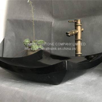 Nero Marquina Marble Bathroom Vessel Rectangular Sink Black Marble Wash Basin