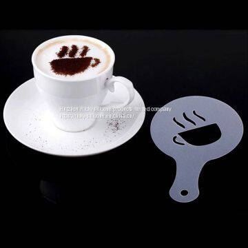 8/12/16Pcs/Set Printing Flower Mold Coffee Drawing Model Creative Cappuccino Foam Spray Kitchen Accessories Plastic Cooking Tool