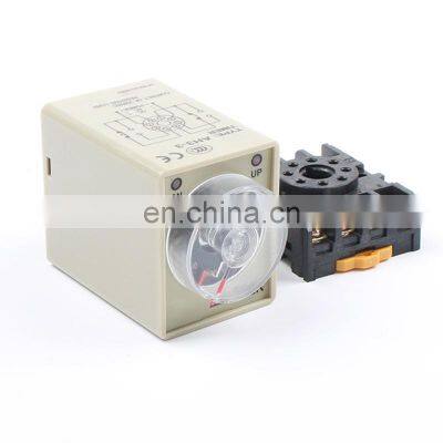 AH3-3 Time relay AC220V Delay Timer Time Relay 8Pin 1S 10S 30S 60S Power On Delay Timer Time Relay With PF083A Socket