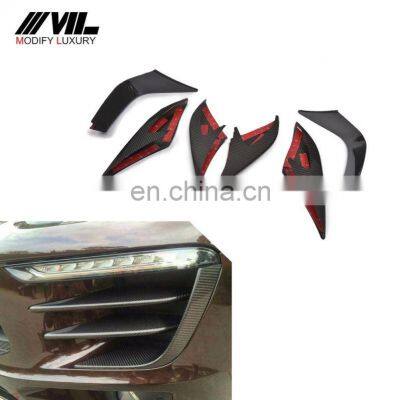 Front Bumper Carbon Fiber Fog Lamp Cover for Porsche Macan 2014Up