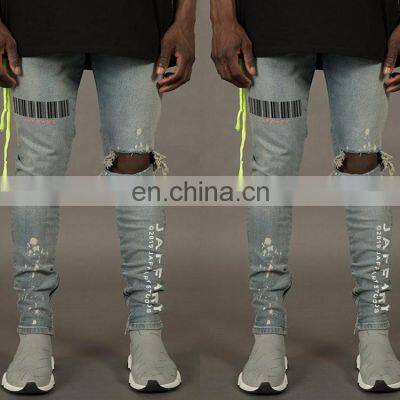 Fashion Wholesale Men Custom destory slim jeans