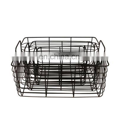 K&B Hot Sale Cheap Modern Style Middle Metal Black Decorative Storage Basket photo-2