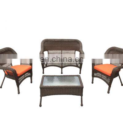 4 Piece Black Patio Set With Steel Frame and Gray Cushions, KD Outdoor Garden Furniture Set photo-3