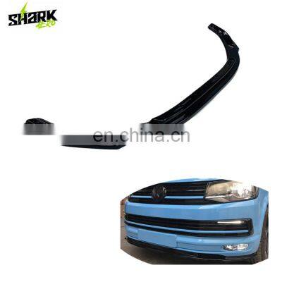 For Volkswagen vw T6 Original Bumper Added Sharkaero Style Front Splitter Front Lip Spoiler
