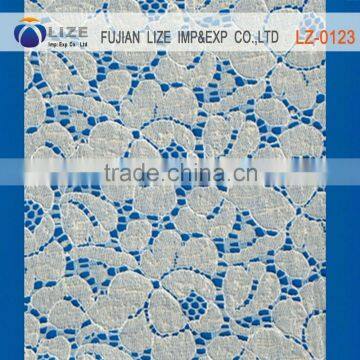 Fashion heavy african lace fabric swiss voile lace, african swiss lace fabric lz-0123