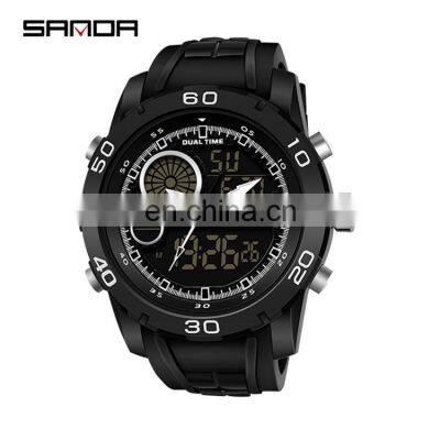 SANDA 795-1 Latest Water Resistant Analog Digital Silicone Watches Fashion Branded Wrist Watch photo-3