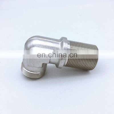 1/4  inch  1/8 inch  G1 Unf Thread Hydraulic Pipe Adapter  90 Degree Elbow Stainless Steel Three Ends Male Pipe Tee