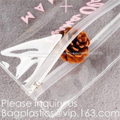 Cosmetic Makeup Bags, Frosted Promotional Frosted Makeup Cosmetic Bag Cloth Packaging With Slider Zip-Lock photo-3