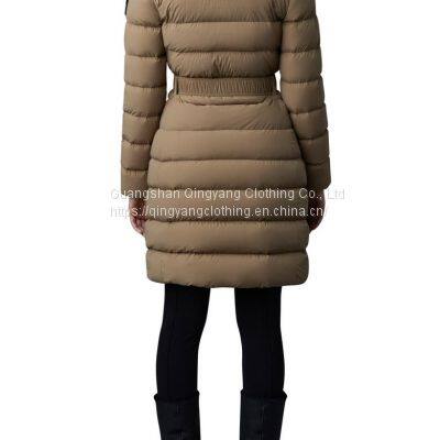 2023 NEW CUSTOM WOMEN BELTED WINTER PARKA OVERCOATS PLUS SIZE WOMEN DOWN PADDED PUFFER JACKETS photo-5