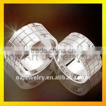 small order fashion design lovers silver square rings sets with high quality paypal acceptable