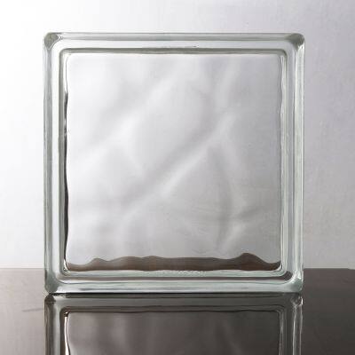 Popular Decoration 190*190*80mm Decorative Cloudy Crystal Side in Colored Glass Block Brick