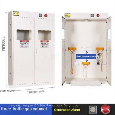 Прочный шкаф для медицинских кислородных баллонов с сигнализацией и антикоррозионной стальной конструкцией для медицинского газового хранилища photo-3