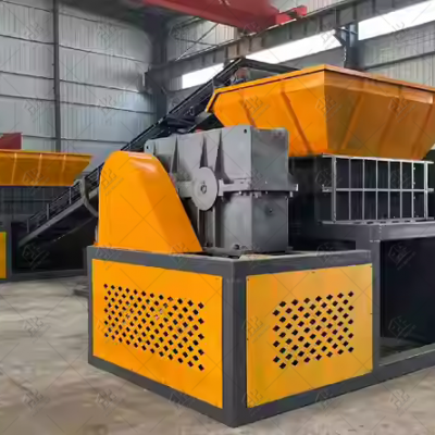 Industrieller großer blauer Shredder, Chemie-Kunststoff-Blauetrommel-Shredder, Kunststoffkorb-Shredder