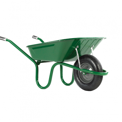 Solid Tire Wheelbarrow for Concrete Mixing - Heavy Gauge Steel & 100L Capacity photo-3