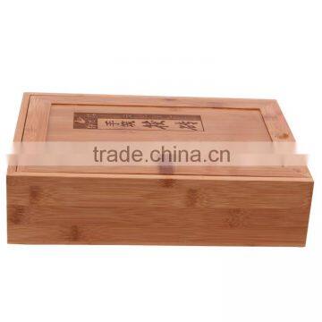 High quality bamboo embossing tea/coffee packing box with slide cover