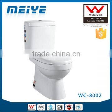 Two-Piece Washdown Watermark Toilet S/P Trap with GEBERIT or R&T Fitting Soft Cover, Australian WELS WC-8002