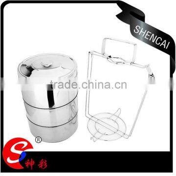 Portable Stainless Steel Hot Four Layer Tiffin Lunch Box/ Insulated Food Carrier/ Hand Pot photo-3