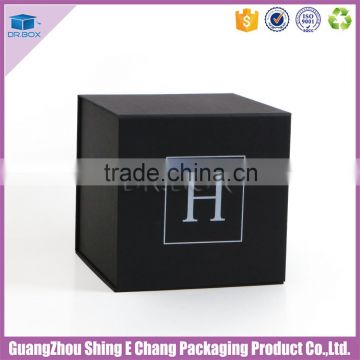 Black cardboard paper box packaging, foldable carton box packaging full color gift box