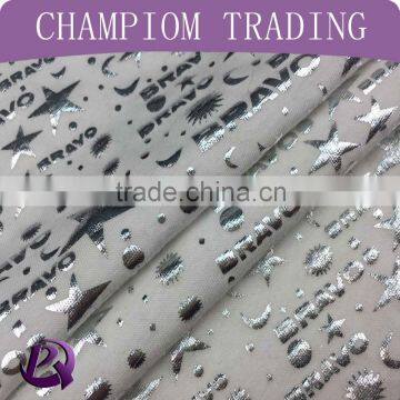 2016 China high quality polyester foil printed fabric for fashion garment