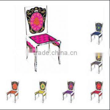 moust popular style beautiful silk screen clear acrylic chairs