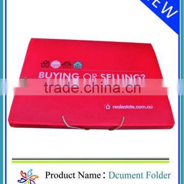 2013 Beautiful Red Pocket File Folder with rubber block