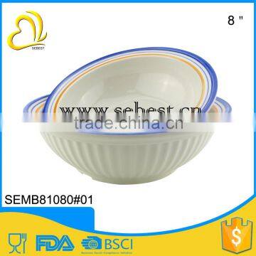 8inch melamine soup bowls, embossed surface, high quality