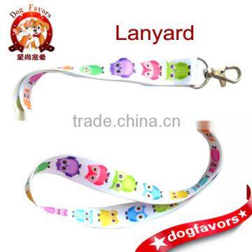 Trendy Owl Print Lanyard Key Chain Id Badge Holders