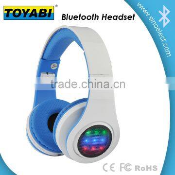 Bluetooth wireless LED headphone support memory card play MP3 and FM radio function headset